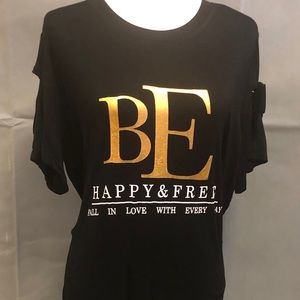 NWT Plus-size soft tee with tie sleeves